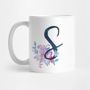 Floral Monogram S Pretty Lilac Bouquet Mug